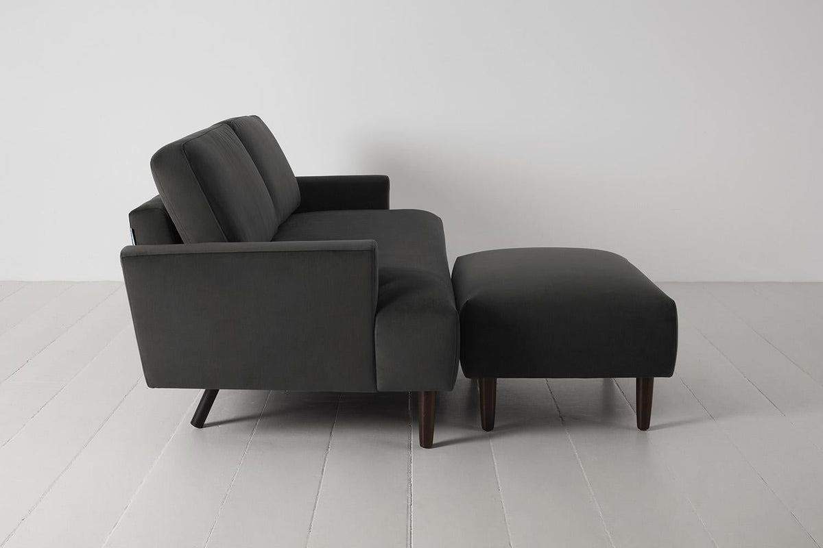 Model 05 3-Seater Sofa with ottoman, Charcoal