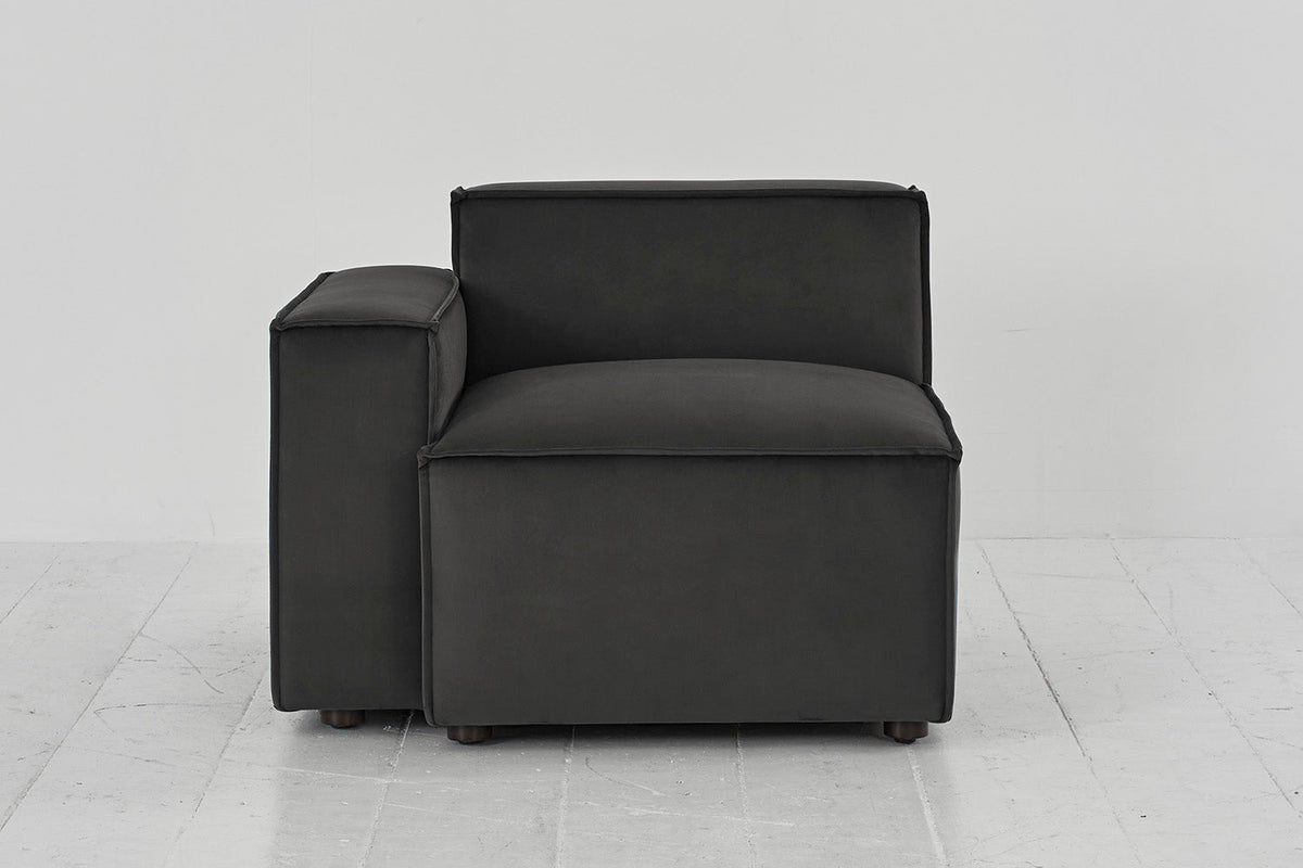 Model 03 Left Arm Sofa Module, Charcoal