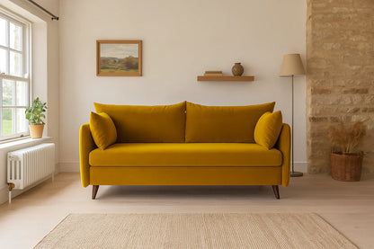 Model 08 Zweisitzer-Schlafsofa , Senfgelb