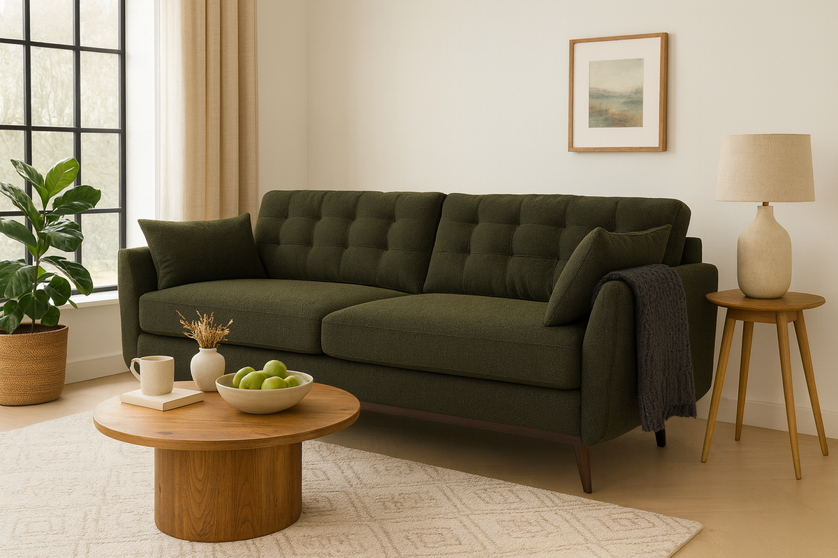 Dreisitzer-Sofa Model 10, Farngrün