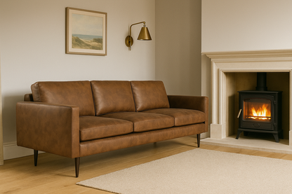 Model 01 3-Seater Sofa, Chestnut