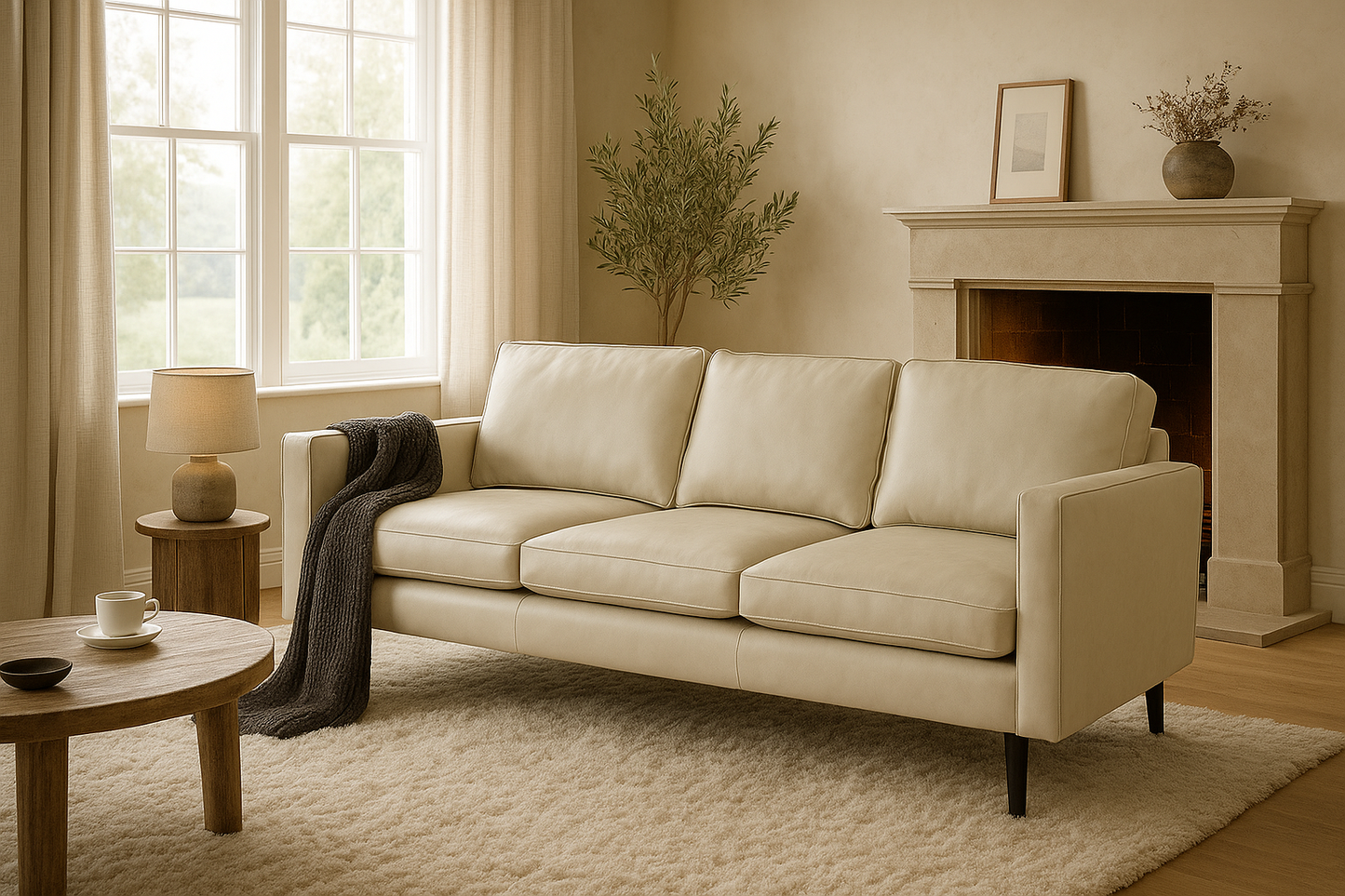 Dreisitzer-Sofa Model 01, Oyster