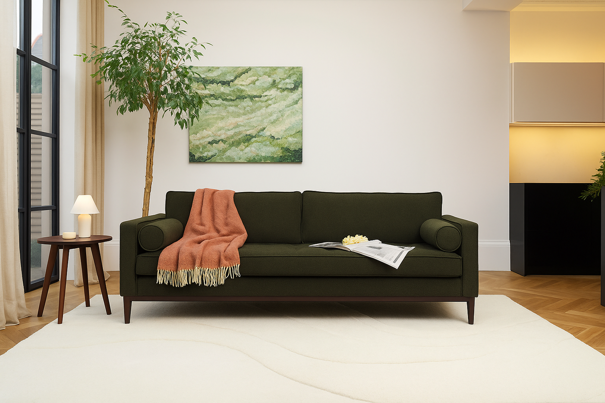 Dreisitzer-Sofa Model 02, Farngrün