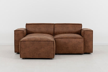 Model 03 2-Seater Left Chaise Sofa, Chestnut