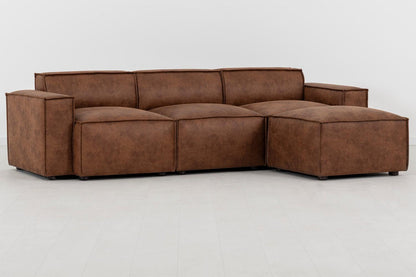 Model 03 3-Seater Right Chaise Sofa, Chestnut