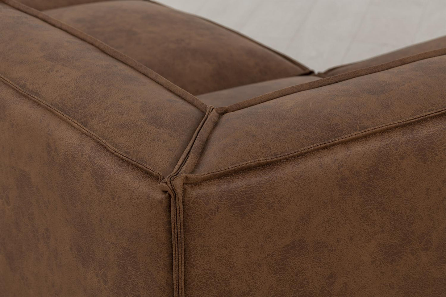 Model 03 Corner Sofa with Ottoman, Chestnut