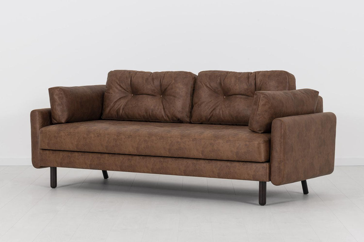 Model 04 Dreisitzer-Schlafsofa, Kastanienbraun