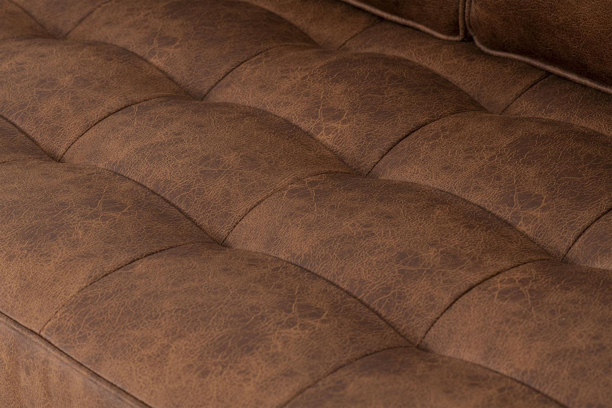 Model 02 3-Seater Sofa with Ottoman, Chestnut