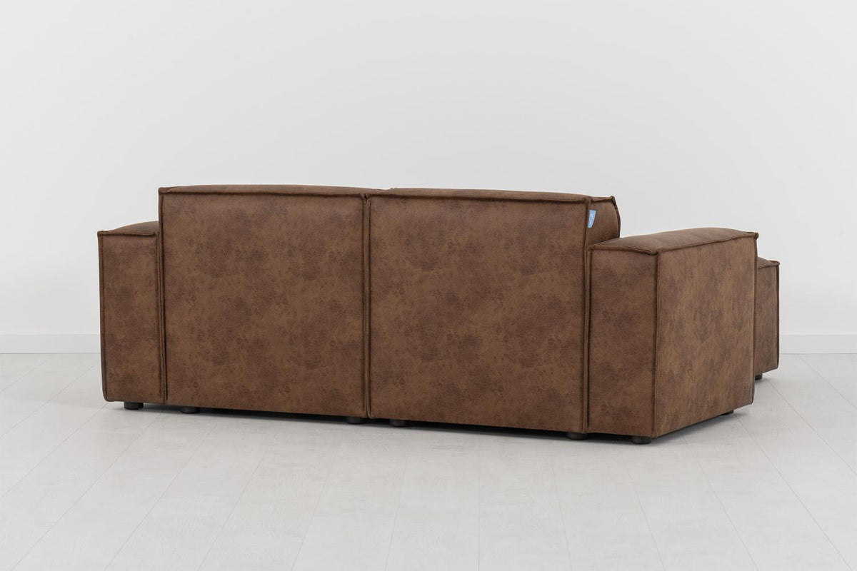 Model 03 2-Seater Left Chaise Sofa, Chestnut