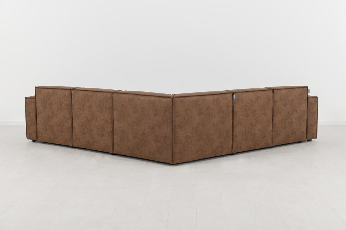Model 03 Corner Sofa with Ottoman, Chestnut