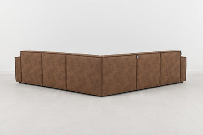 Model 03 Corner Sofa with Ottoman, Chestnut