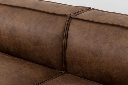Model 03 2-Seater Left Chaise Sofa, Chestnut