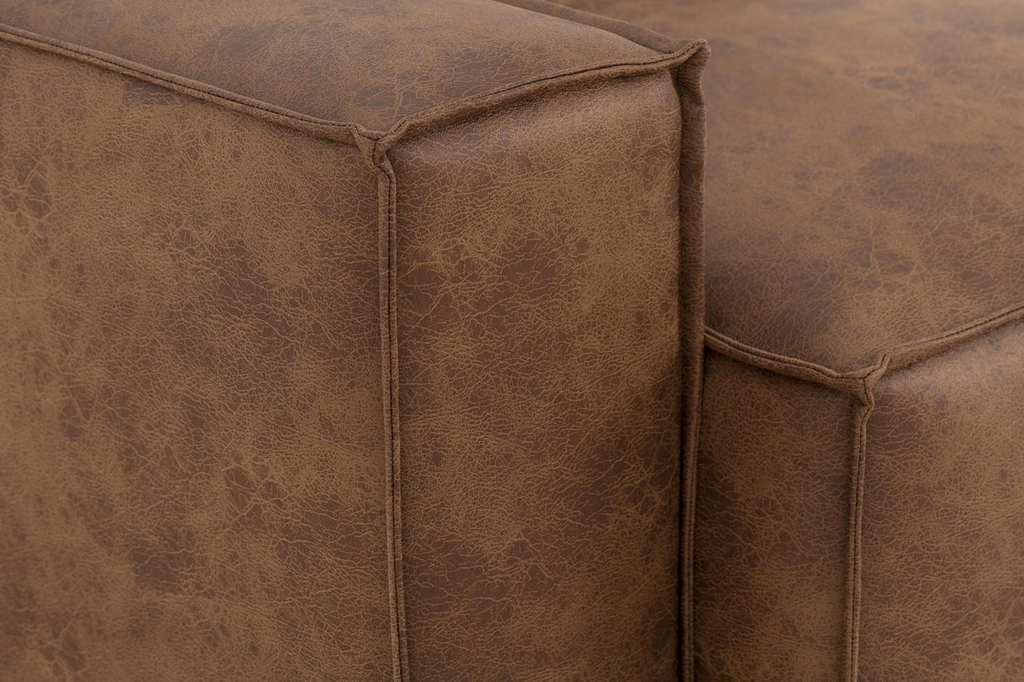 Model 03 Corner Sofa with Ottoman, Chestnut