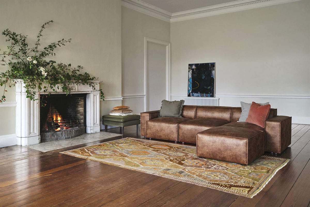 Model 03 3-Seater Right Chaise Sofa, Chestnut