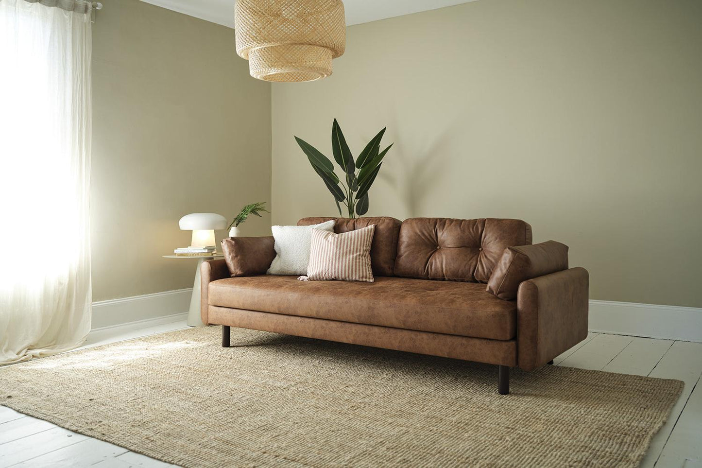 Model 04 Dreisitzer-Schlafsofa, Kastanienbraun