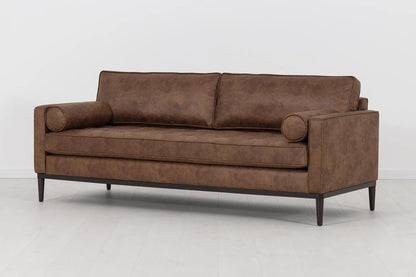 Model 02 Dreisitzer-Schlafsofa , Kastanienbraun
