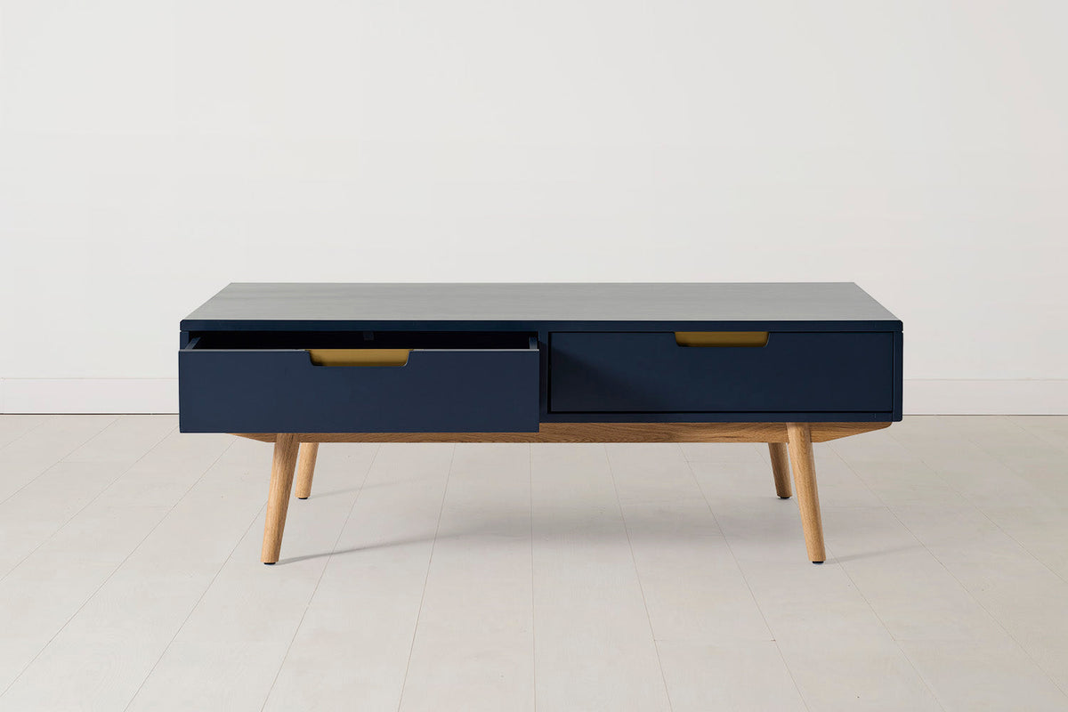 Couchtisch 01, Blau / Vier Schubladen