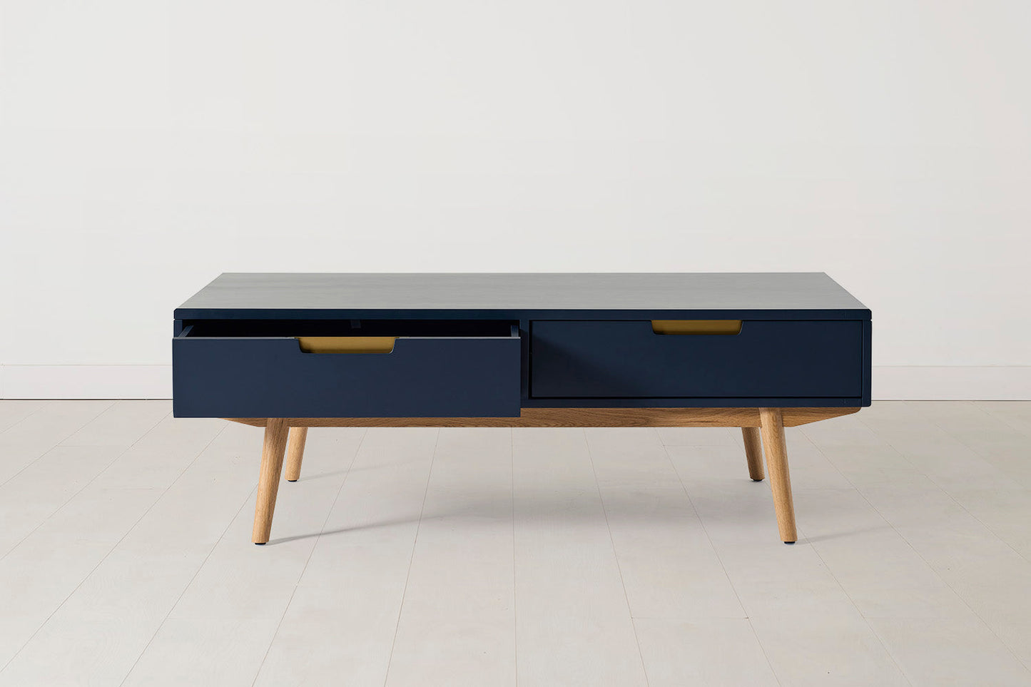 Coffee Table 01, Blue / Two drawers