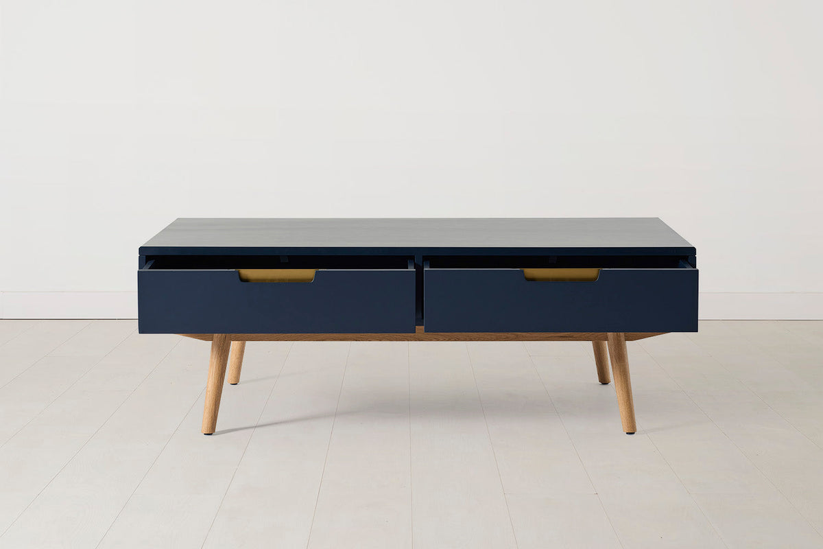 Couchtisch 01, Blau / Vier Schubladen