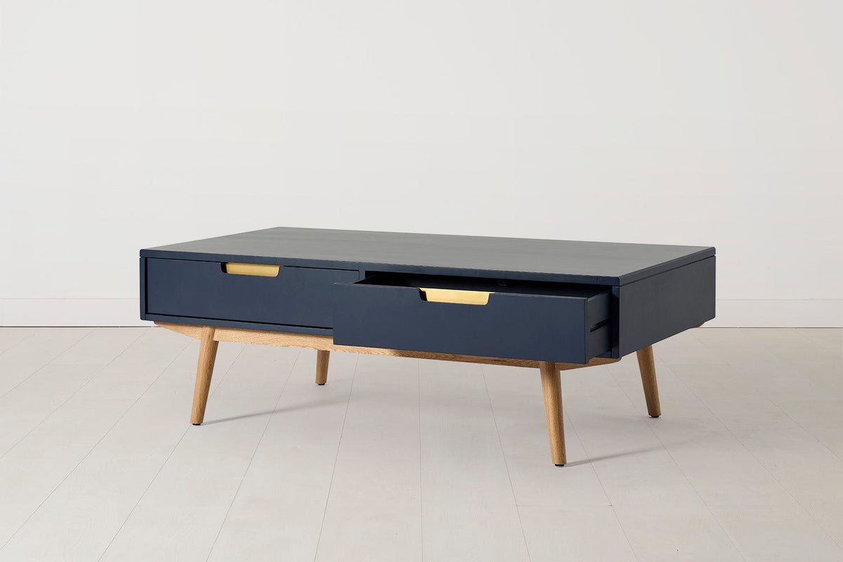 Couchtisch 01, Blau / Vier Schubladen