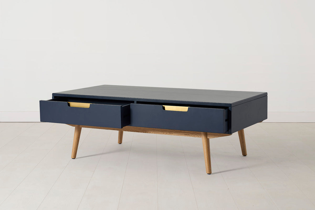 Couchtisch 01, Blau / Vier Schubladen