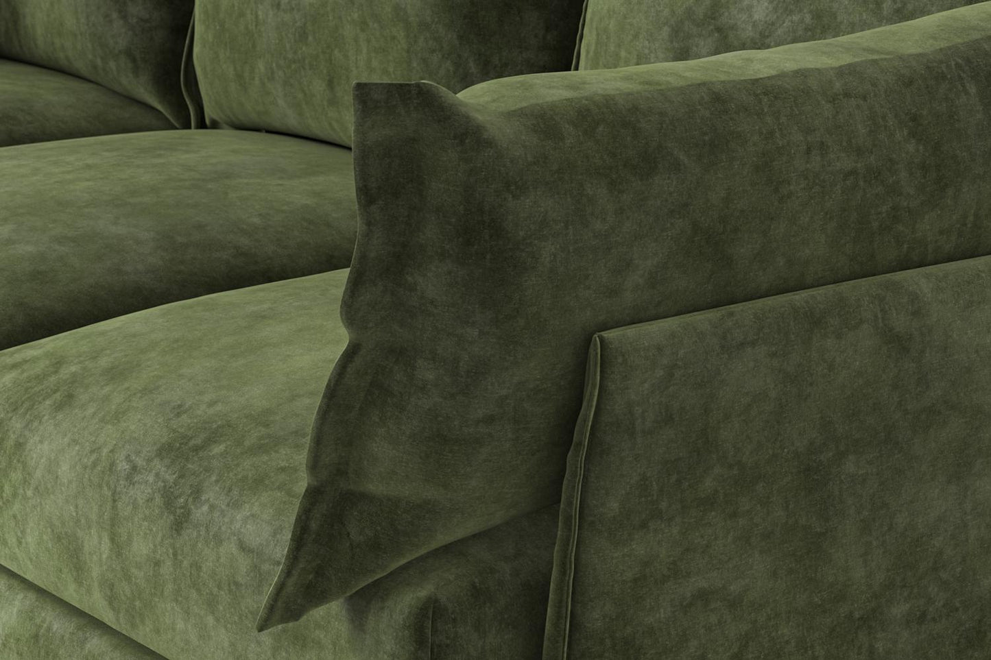 Dreisitzer-Ecksofa Model 06 mit Ecke rechts, Tannengrün