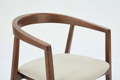 Esszimmerstuhl 01 (2er-Set), Nussbaum / Hellbeige