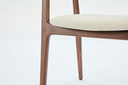 Esszimmerstuhl 01 (2er-Set), Nussbaum / Hellbeige