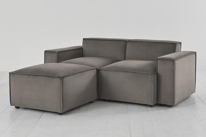 Zweisitzer-Sofa Model 03 mit Chaiselongue links, Elefantengrau