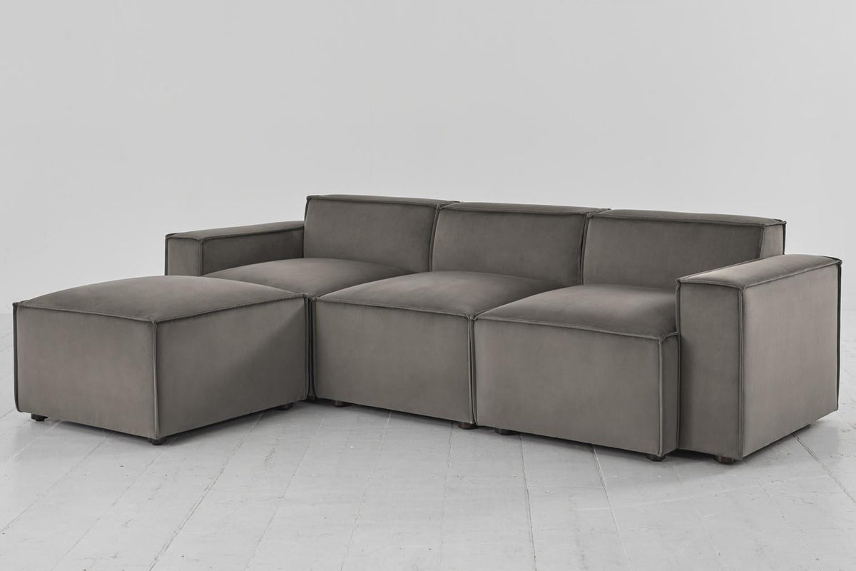 Model 03 3-Seater Left Chaise Sofa, Elephant