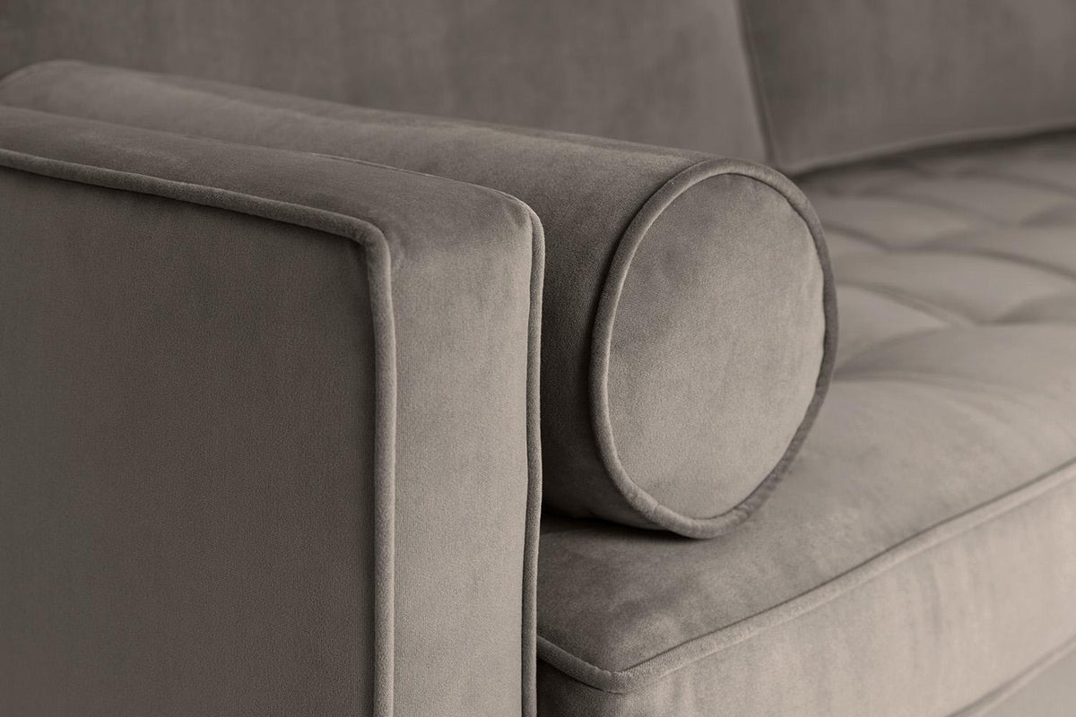 Model 02 Zweisitzer Sofa mit Hocker, Elefantengrau