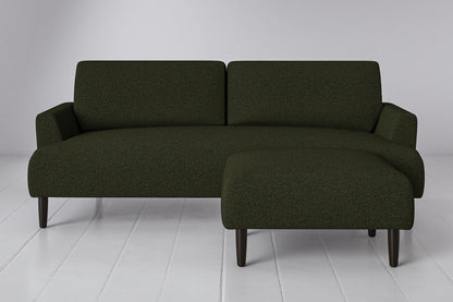 Model 05 Dreisizter Sofa mit Hocker, Farngrün