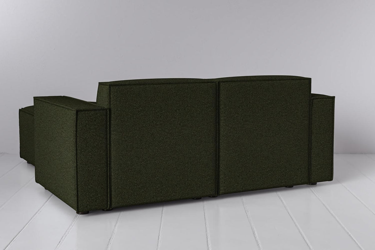 Zweisitzer-Sofa Model 03 mit Chaiselongue links, Farngrün