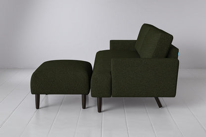 Model 05 Dreisizter Sofa mit Hocker, Farngrün