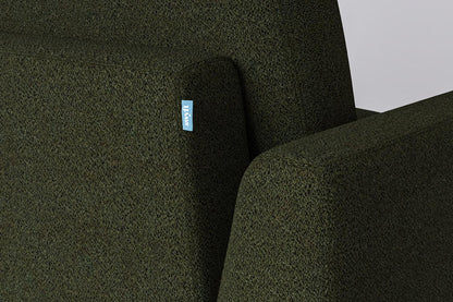 Model 05 Dreisizter Sofa mit Hocker, Farngrün