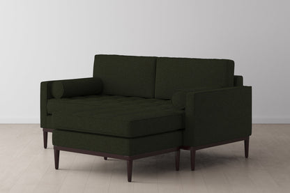 Model 02 Zweisitzer Sofa mit Hocker, Farngrün