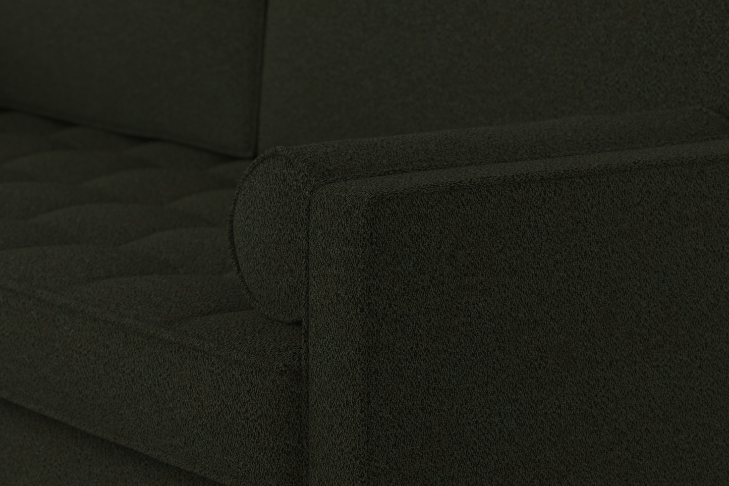 Model 02 Zweisitzer Sofa mit Hocker, Farngrün
