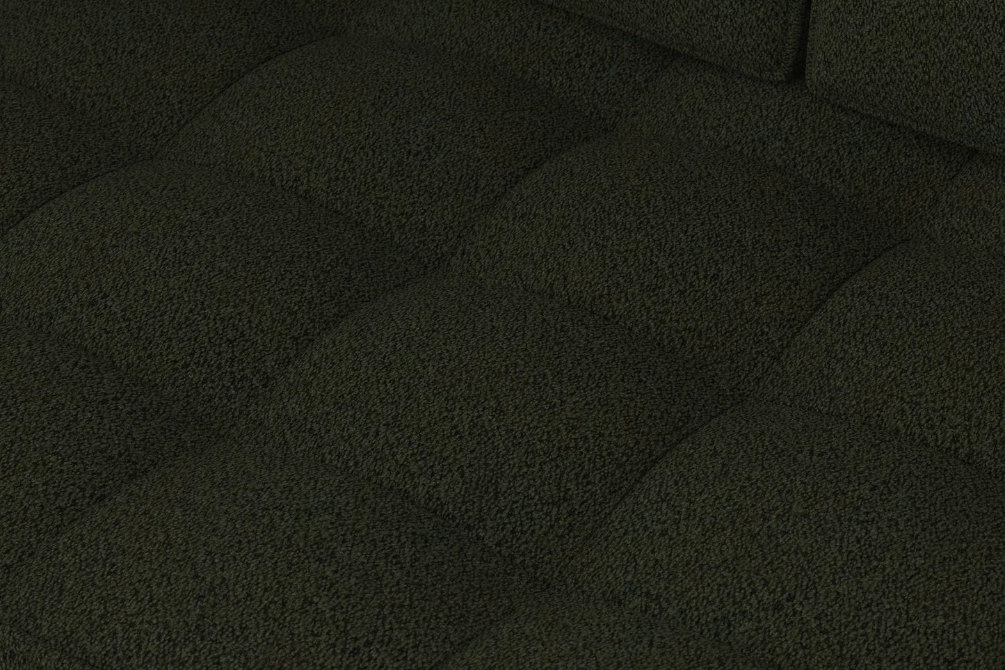 Model 02 Dreisizter Sofa mit Hocker, Farngrün