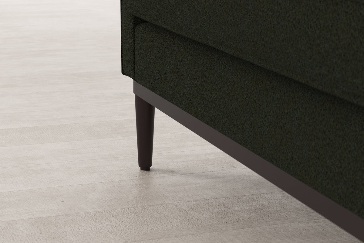 Model 02 Dreisizter Sofa mit Hocker, Farngrün