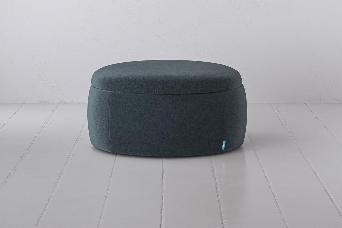 Polsterhocker 01, Wasserblau