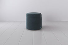 Storage Ottoman in blue chenille