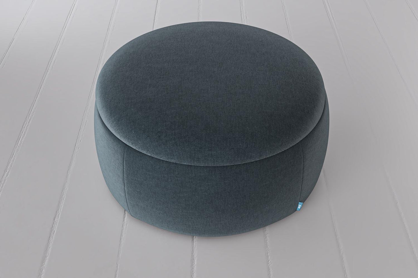 Polsterhocker 01, Wasserblau