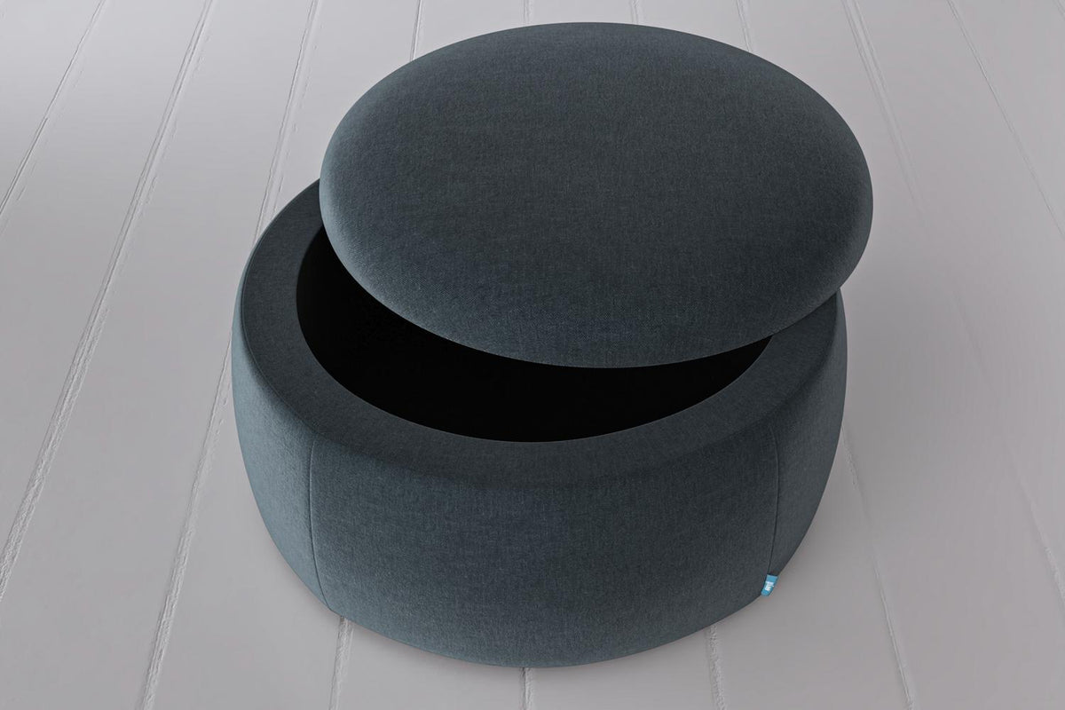 Polsterhocker 01, Wasserblau