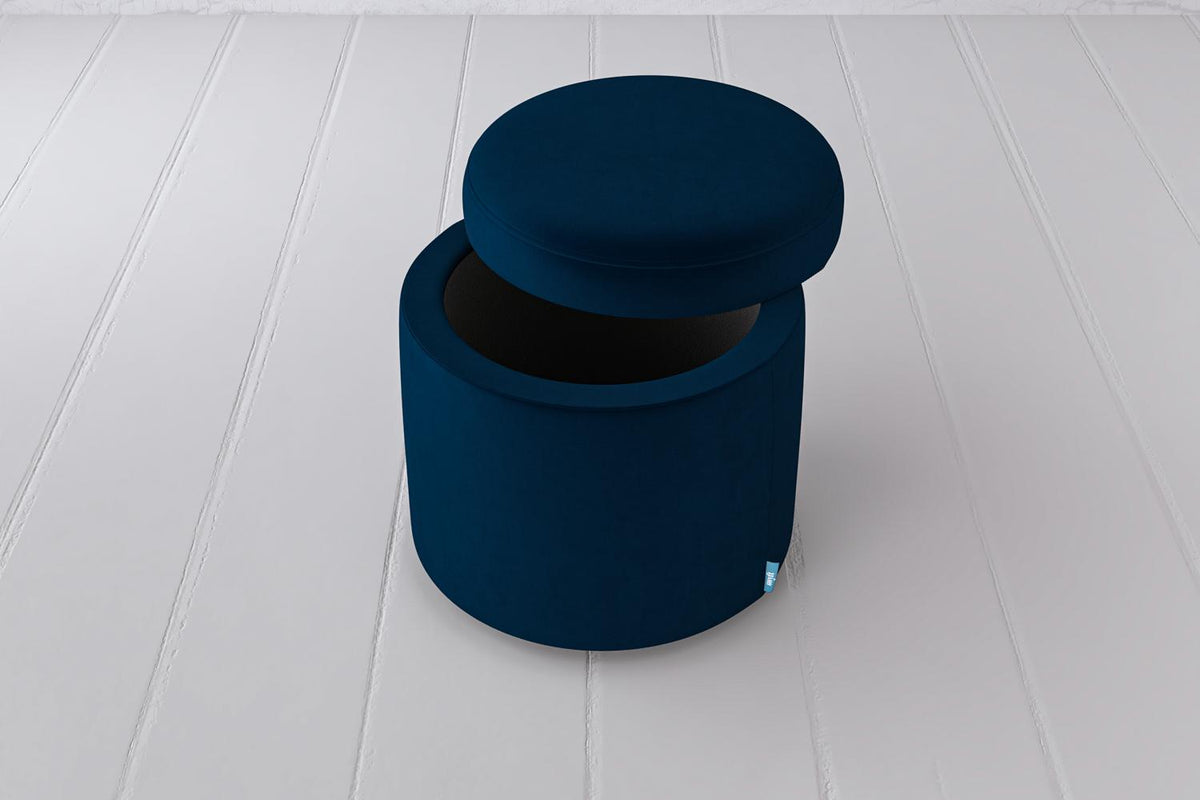 Polsterhocker 03, Indigoblau