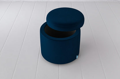 Polsterhocker 03, Indigoblau