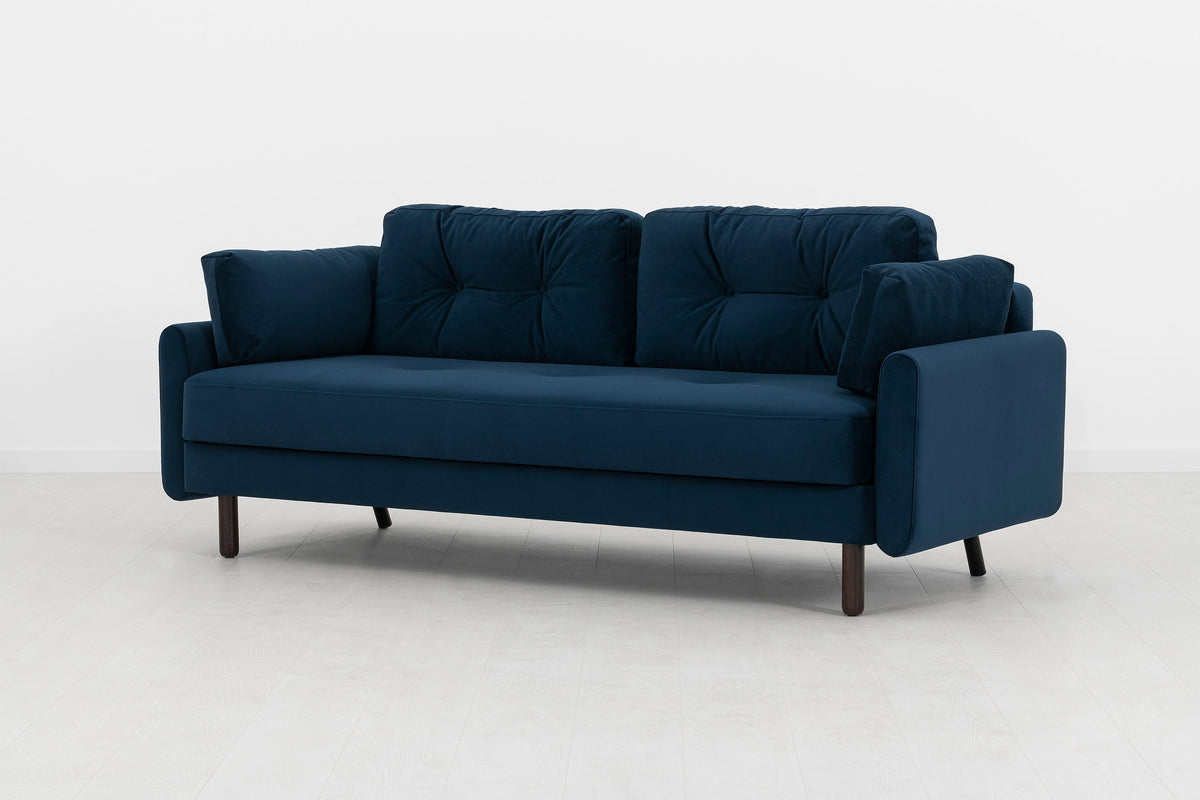 Model 04 Dreisitzer-Schlafsofa, Indigoblau