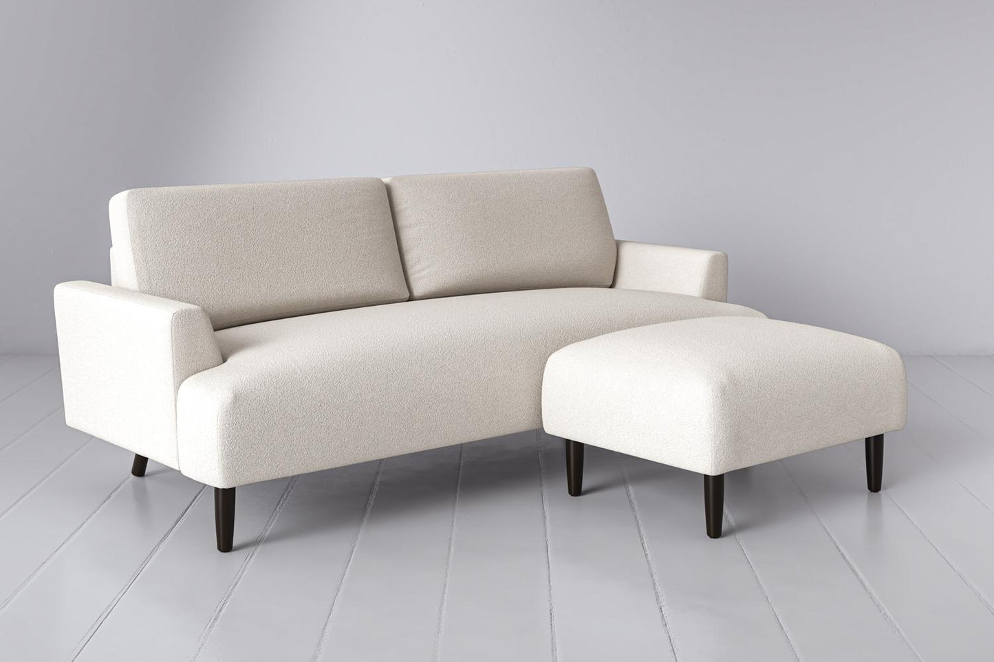 Model 05 3-Seater Sofa with ottoman, Ivory