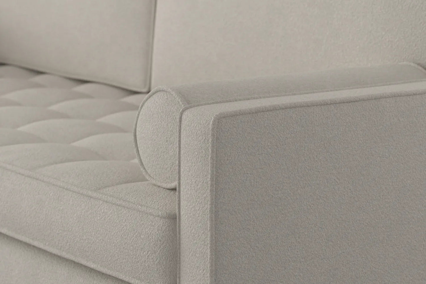Model 02 2-Seater Sofa with Ottoman, Ivory