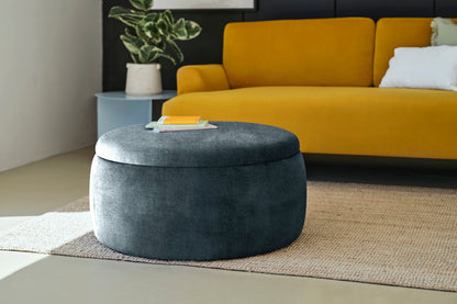 Polsterhocker 01, Wasserblau