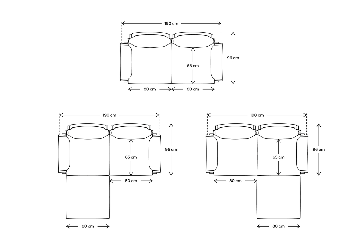 Zweisitzer-Ecksofa Model 06 mit Ecke rechts